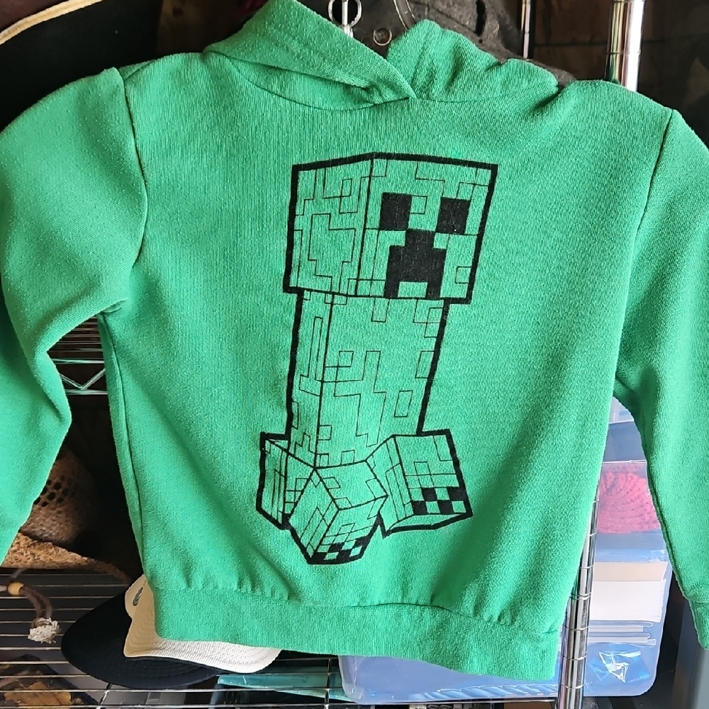 🌟3/$25🌟 Minecraft Green Hoodie Kids XS (4-5)